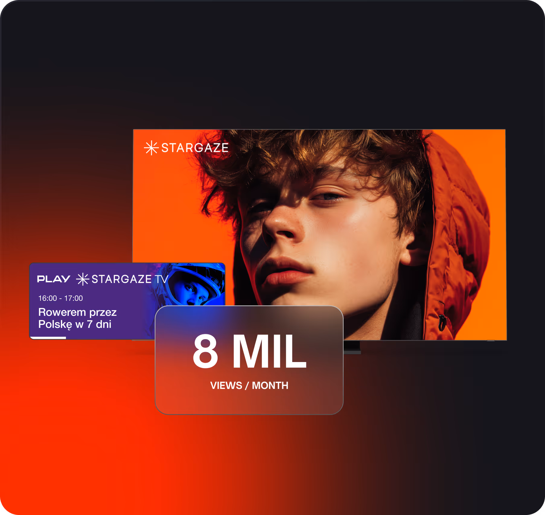 Stargaze TV reach stats showing 8 million monthly views